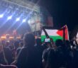 Colectivo Bahía x Palestina se manifiesta durante concierto de James Maslow en la Zona Fan