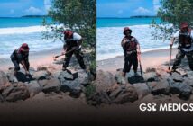 Ciudadanos intentan retirar escollera de Playa Las Cocinas