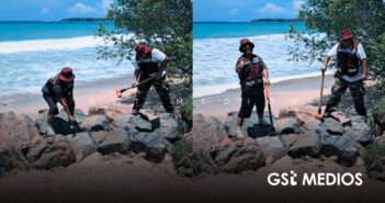 Ciudadanos intentan retirar escollera de Playa Las Cocinas