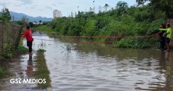 Protección Civil acordona una calle por presencia de cocodrilo en Mojoneras