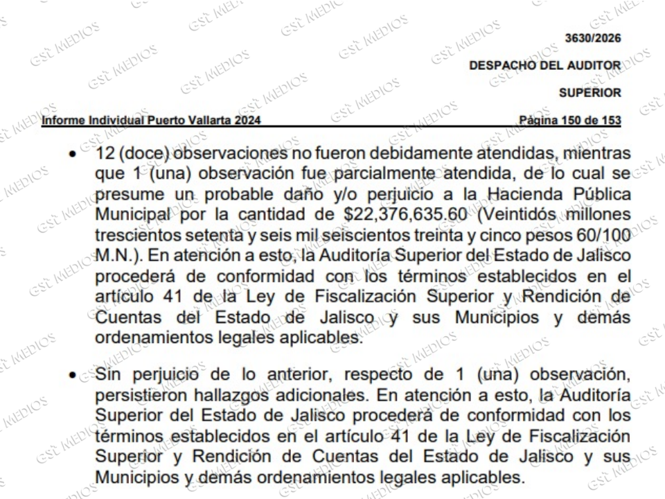Los Michel bajo la lupa: ASEJ detecta posibles irregularidades por más de 75 mdp en la cuenta pública 2024 de Puerto Vallarta 5 Los Michel bajo la lupa: ASEJ detecta posibles irregularidades por más de 75 mdp en la cuenta pública 2024 de Puerto Vallarta