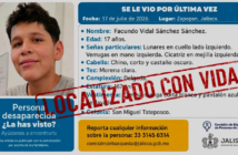 Localizan con vida en Nayarit a adolescente reportado como desaparecido en Zapopan