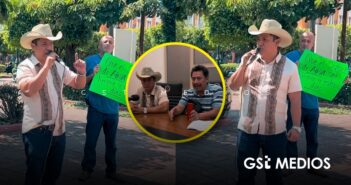 Movimiento del sombrero en Nayarit se manifiesta ante mala calidad del agua frente a la presidencia municipal en Tepic