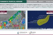 La depresión tropical Ocho-E se intensifica a tormenta tropical Hernán en el Pacífico
