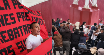 Normalistas irrumpen en evento de Sheinbaum en Hidalgo; exigen justicia por compañero asesinado