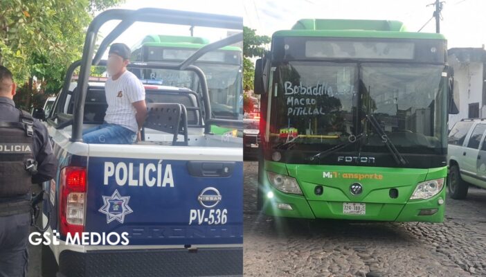 Detienen a hombre señalado por presunto acoso sexual contra una mujer en transporte público de Vallarta