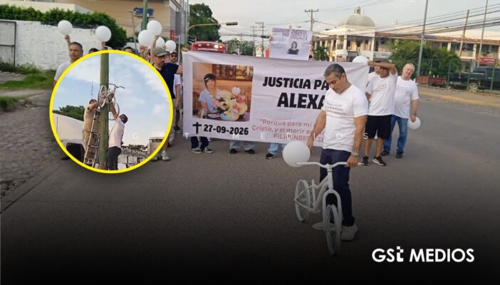 Justicia para Alexa: familiares y ciclistas colocaron una bicicleta blanca en memoria de la joven