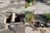 Pavimentación de calle con costo de más de 2.4 millones deja hoyos y tapas abiertas en la colonia Del Toro